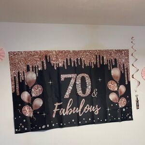 Rose Gold 70th Birthday Party Decoration Set